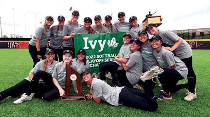 The Princeton Tigers celebrate winning the Ivy League softball championship.